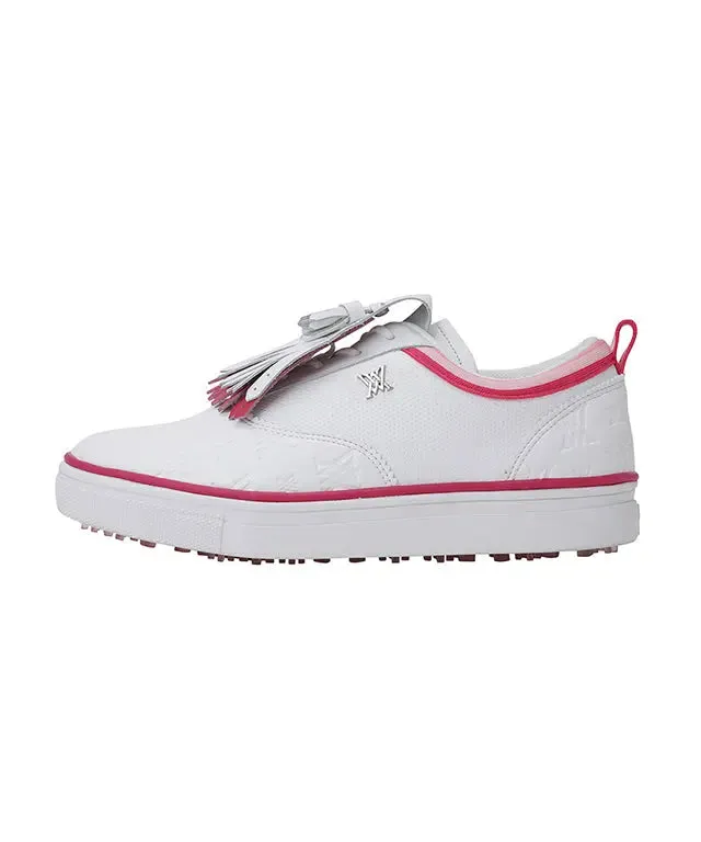 ANEW Golf: Women's Chic Pink Leather Golf Shoes with Personalized Monogram