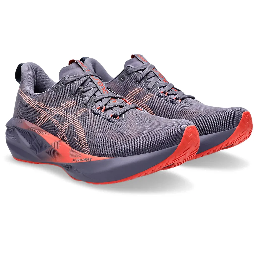 Asics Men's Novablast 5 Running Shoes Greyish Purple / Coral Reef