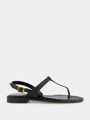 Black Calf Leather Sandals