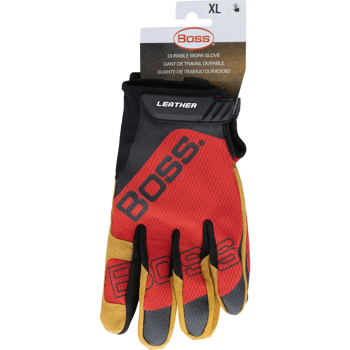 Boss 120-ML1350T Premium Pigskin Leather Palm with Mesh Fabric Back Safety Glove (One Dozen)