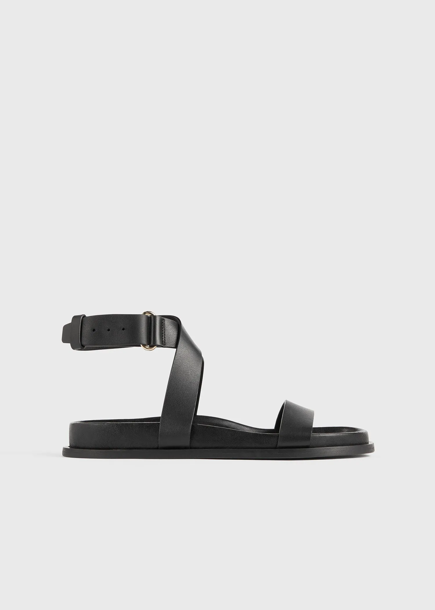 Chunky leather sandals black