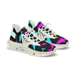 Colorful Sharks Men's Mesh Sneakers