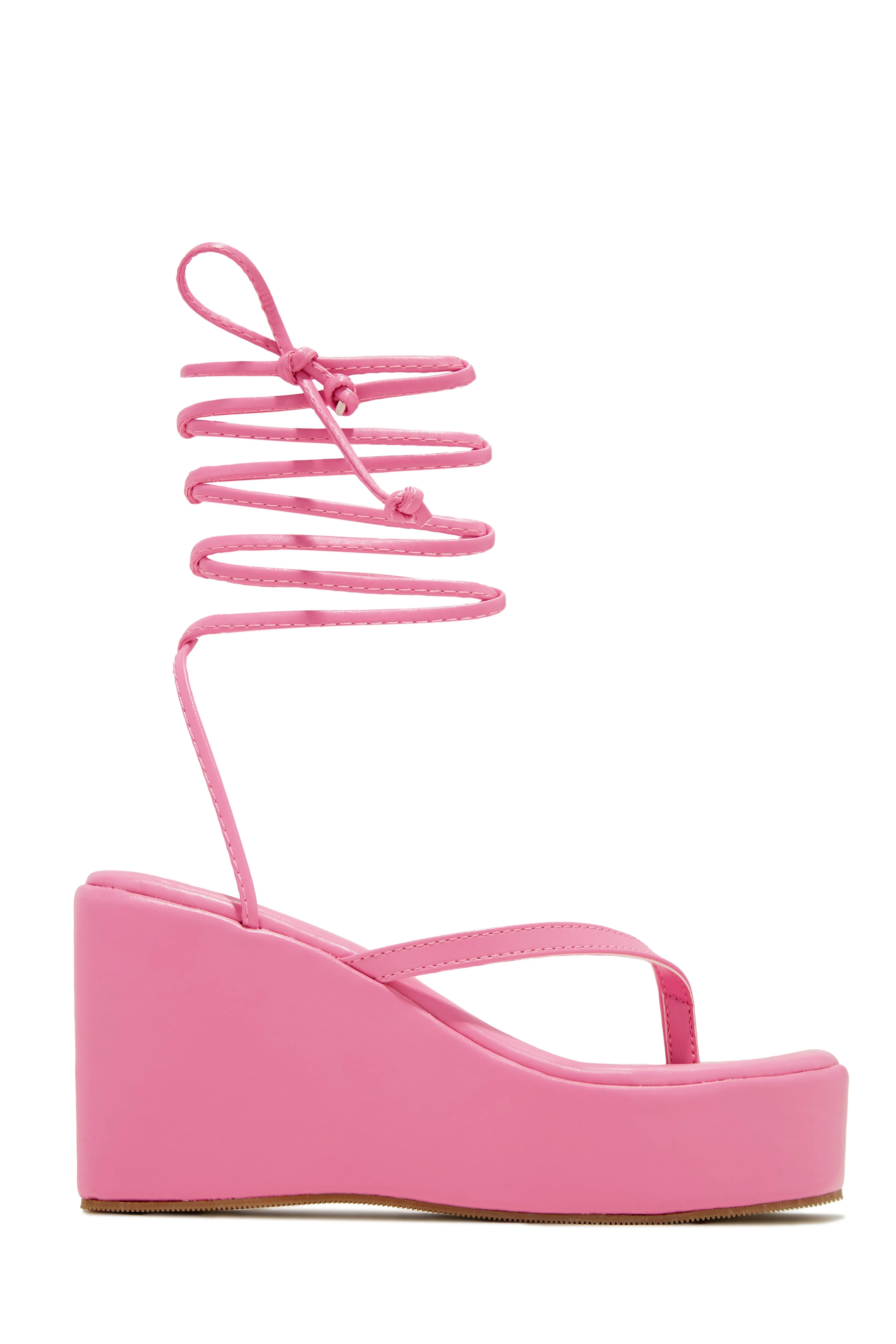 En Paradis Lace Up Platform Sandals - Pink