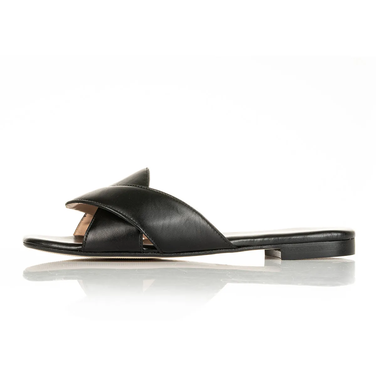 Freya Wide Fit Sandals - Black Leather