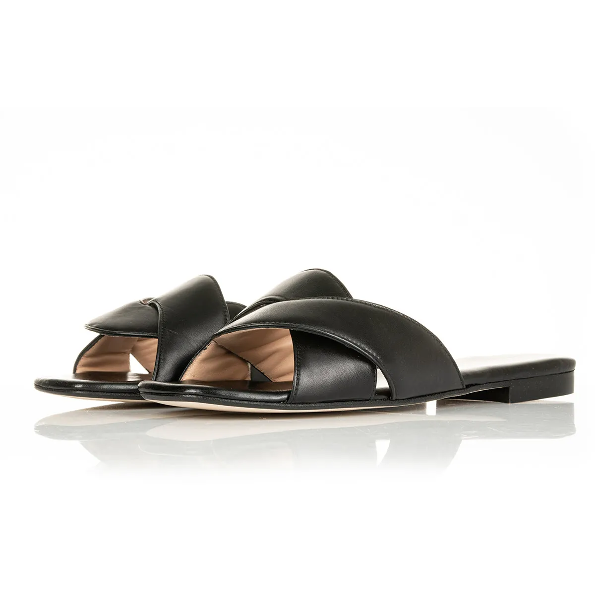 Freya Wide Fit Sandals - Black Leather