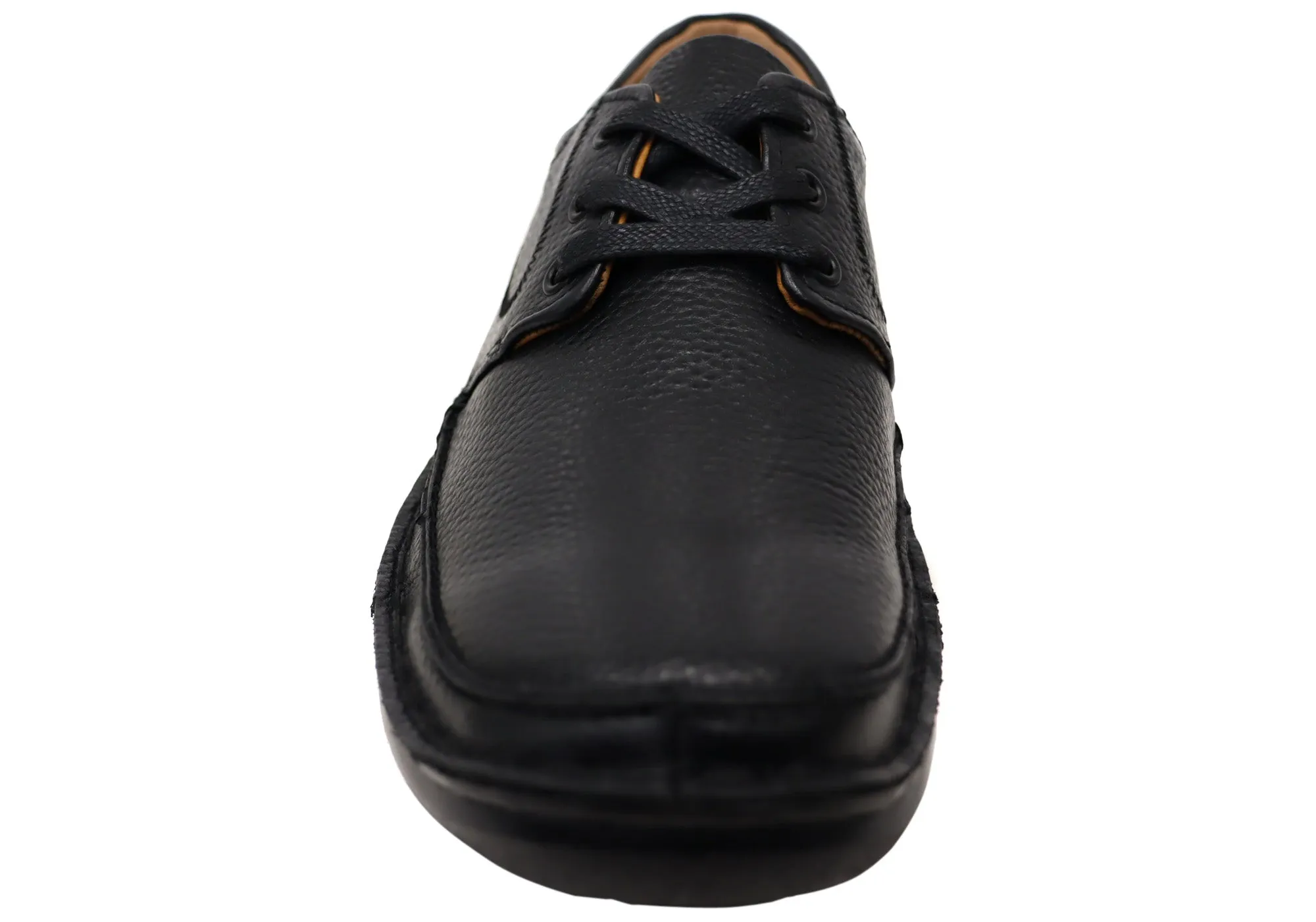 Hush Puppies Borrow Mens Comfortable Leather Triple Wide Fit Shoes