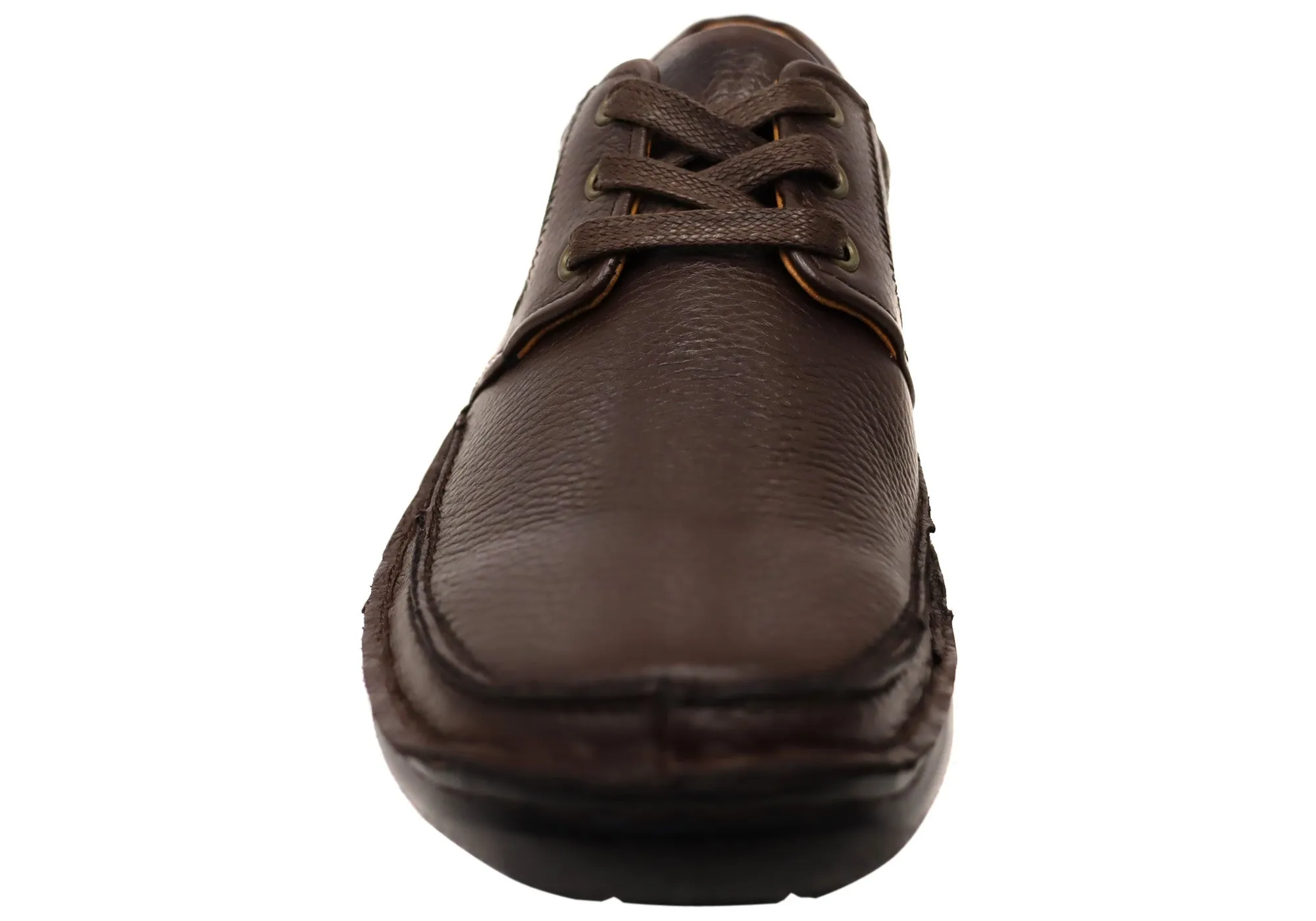 Hush Puppies Borrow Mens Comfortable Leather Triple Wide Fit Shoes