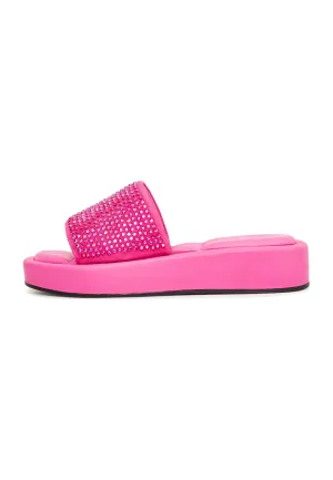 Jewel Platform Mule - Fuchsia