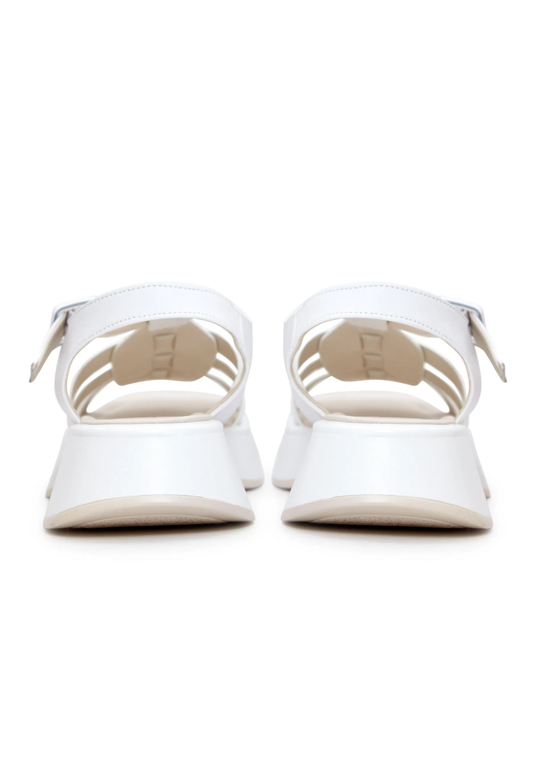 Leather Platform Sandals Joanna - White