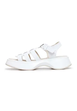 Leather Platform Sandals Joanna - White