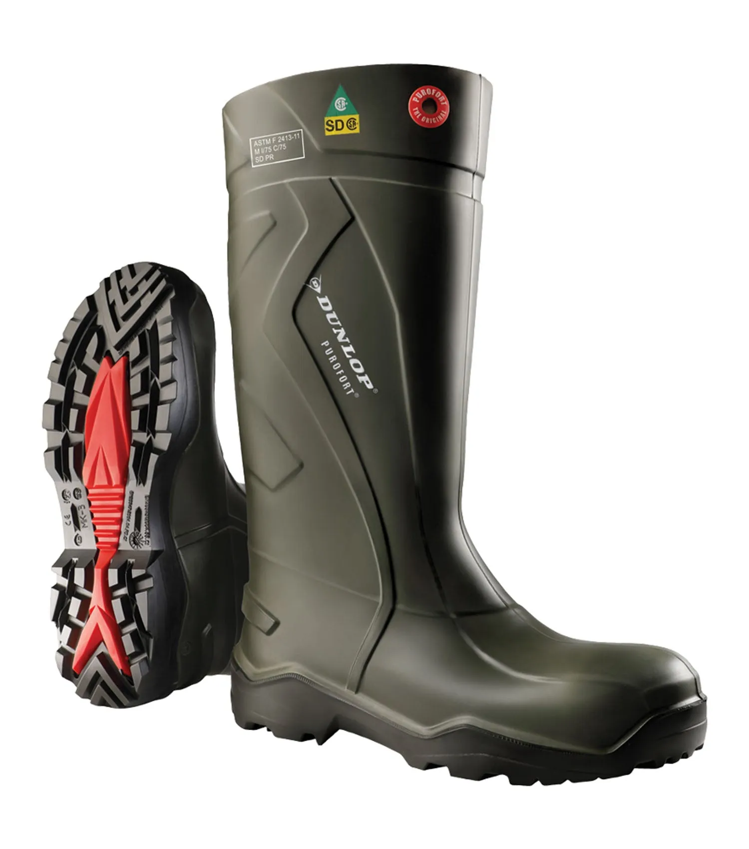 Purofort  Full Safety, Green | 15'' Insulated PU SD Work Boots