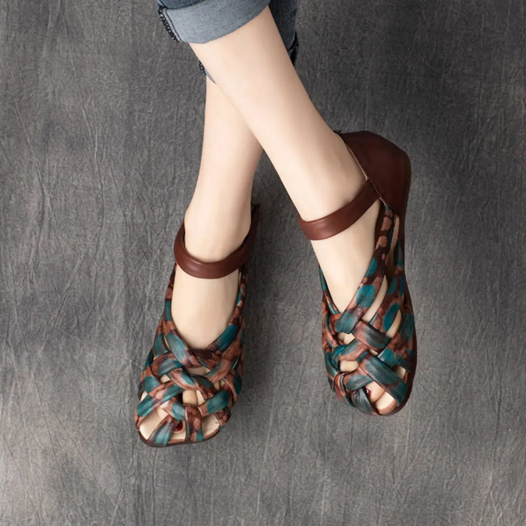 Retro Handmade Woven Leather Sandals