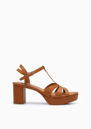 Sabella Soft Platform Mid Heels Brown