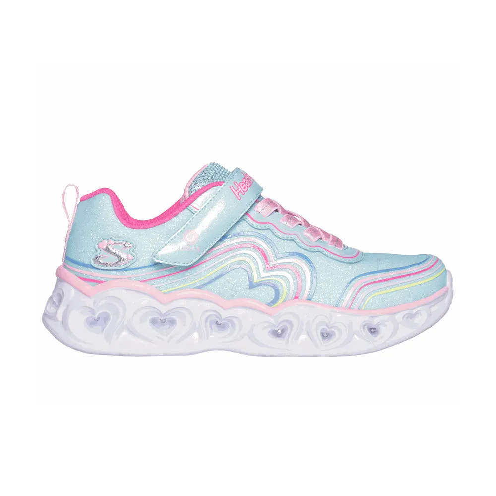 SKECHERS HEART LIGHTS RETRO HEARTS TURQOUISE MULTI - KIDS