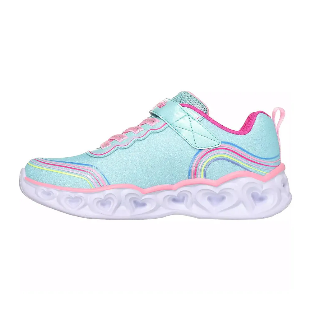 SKECHERS HEART LIGHTS RETRO HEARTS TURQOUISE MULTI - KIDS