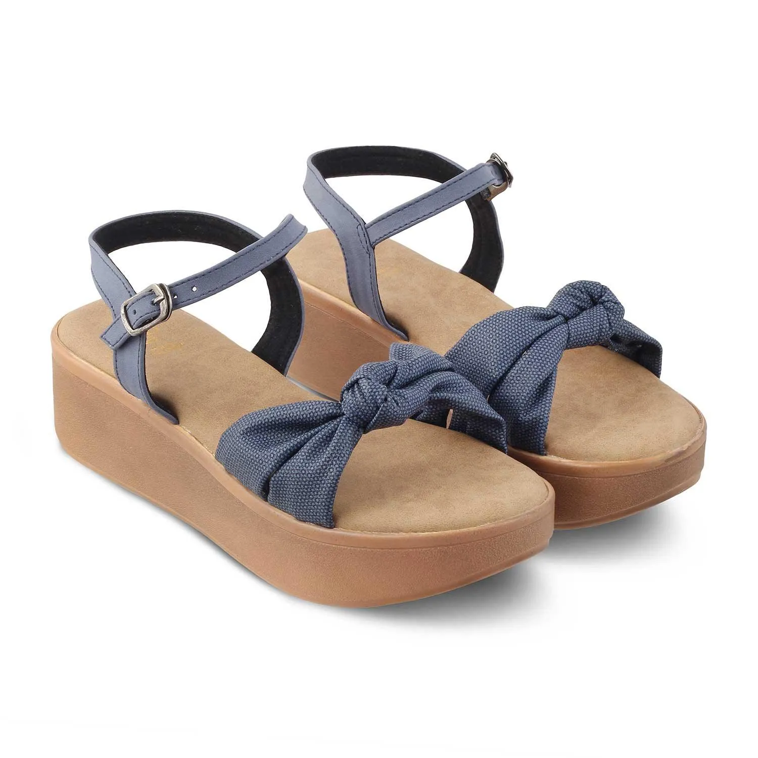 The Brera Blue Women's Platform Wedge Sandals Tresmode